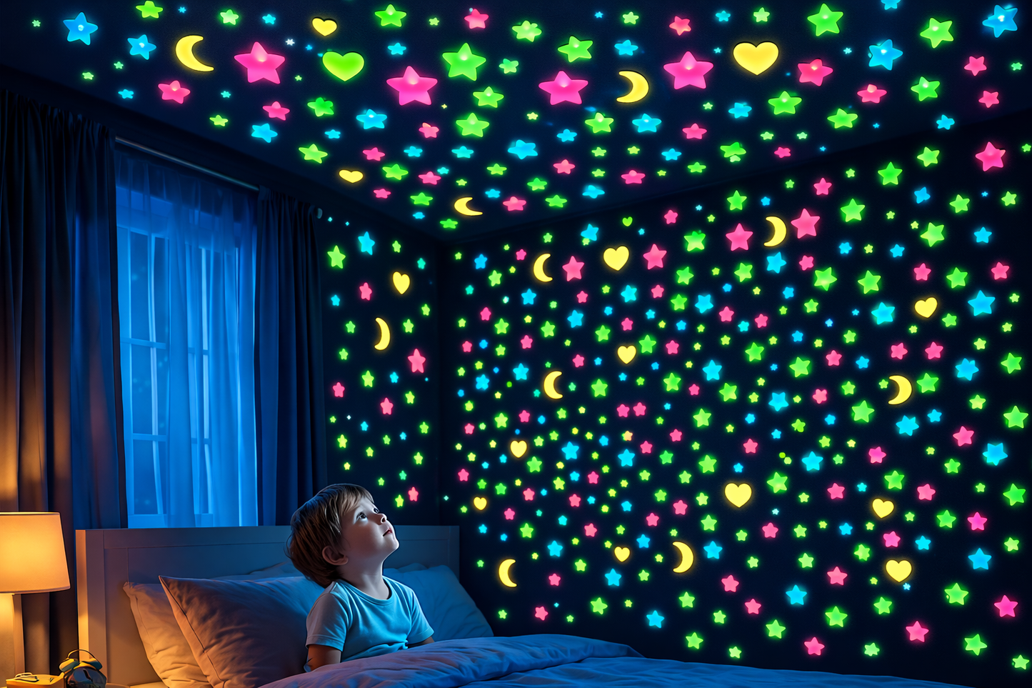 Glow Star Ceiling Stickers – Luminous Galaxy Wall Décor ✨🌙