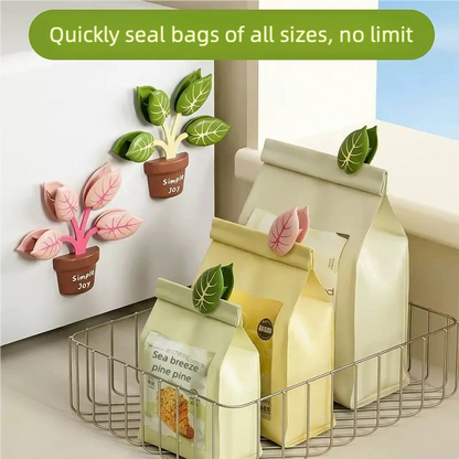 Magnetic Plant Clip Set – 5-in-1 Bag Sealer Fridge Decor
