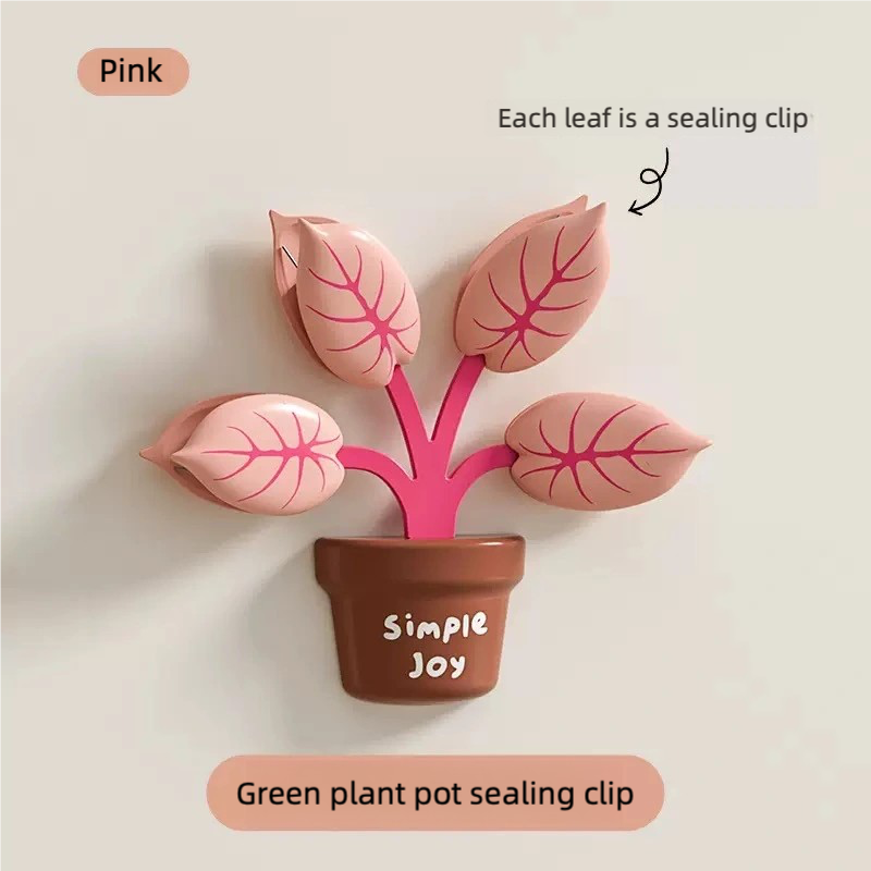 Magnetic Plant Clip Set – 5-in-1 Bag Sealer Fridge Decor