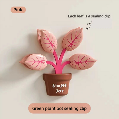 Magnetic Plant Clip Set – 5-in-1 Bag Sealer Fridge Decor