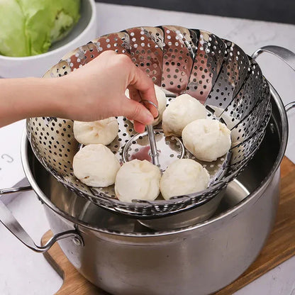 Folding Mesh Steamer Basket Steel