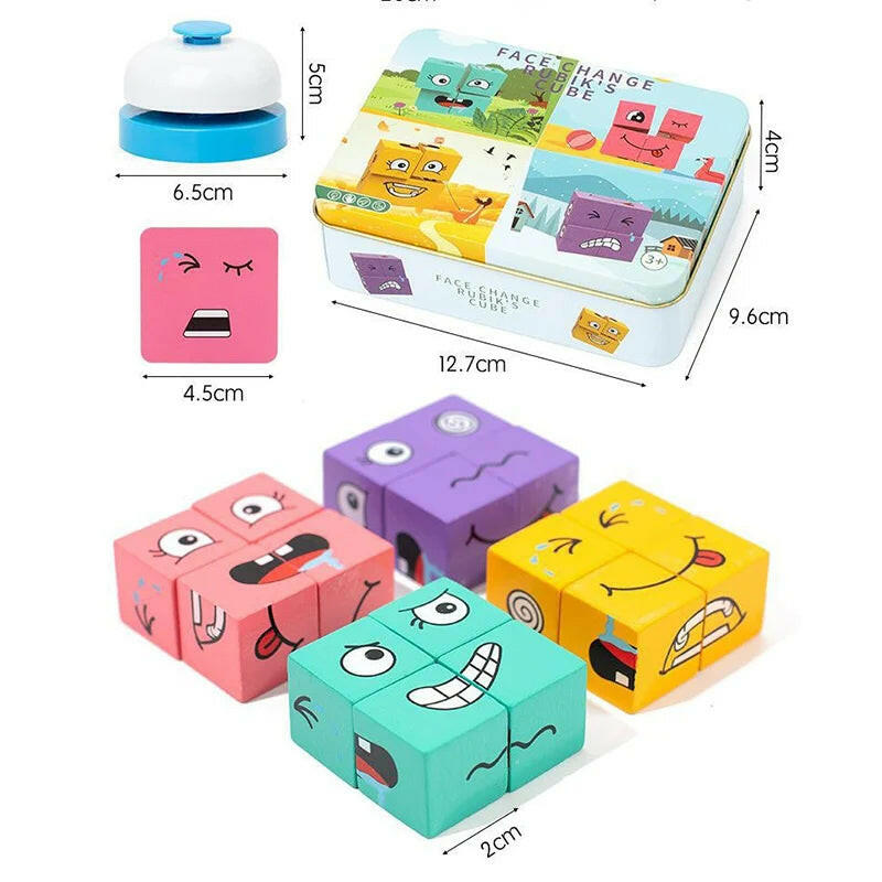 Face Changing Cube Game With Bell for Kids