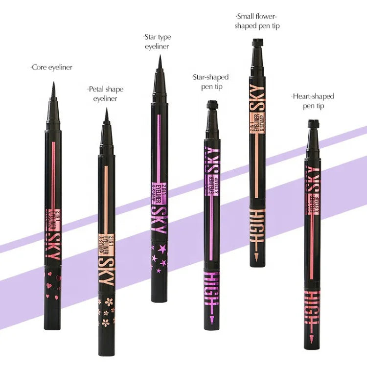Double Head Black Stamp Eyeliner – Waterproof Liquid