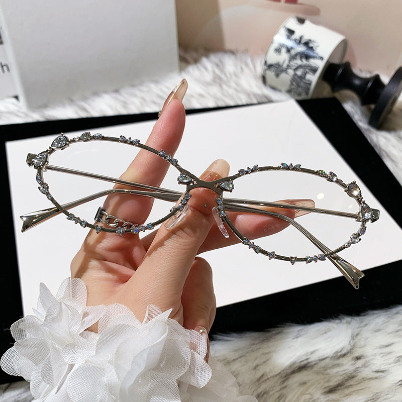 Luxury Diamond Oval Sunglasses