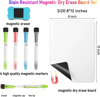 Magnetic Dry‑Erase Refrigerator Whiteboard Set