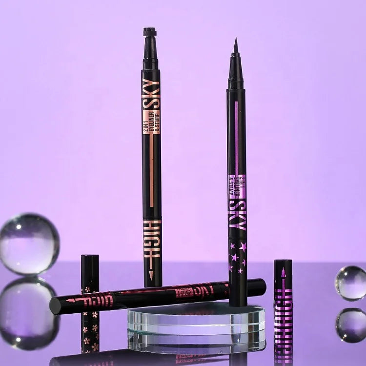 Double Head Black Stamp Eyeliner – Waterproof Liquid