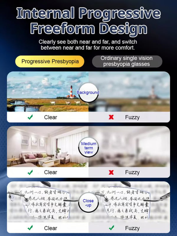 Unisex Color Changing Anti Blue light presbyopia glasses