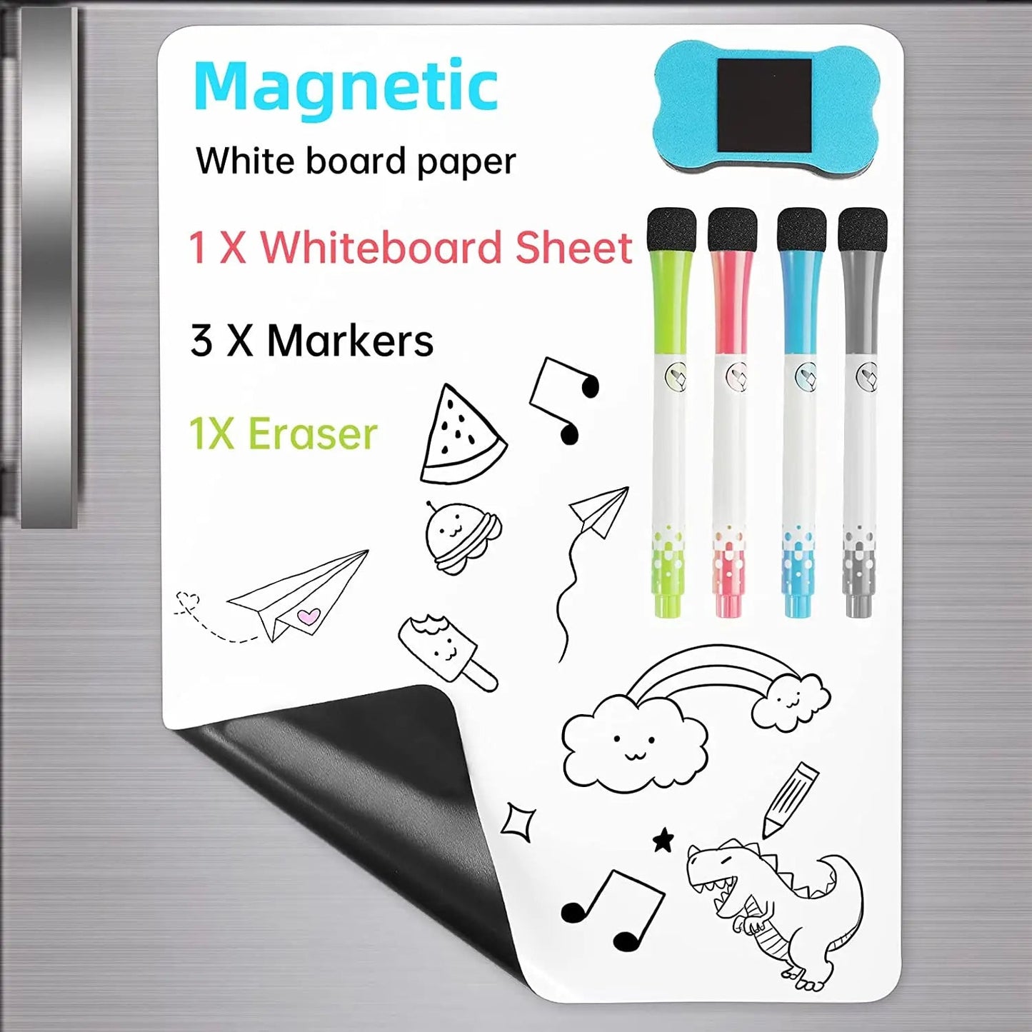 Magnetic Dry‑Erase Refrigerator Whiteboard Set