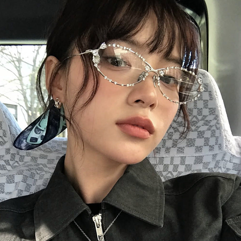Luxury Diamond Oval Sunglasses