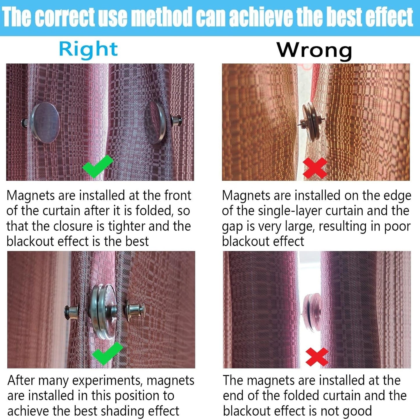 Magnetic Curtain Clips with Tacks