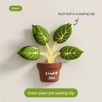 Magnetic Plant Clip Set – 5-in-1 Bag Sealer Fridge Decor
