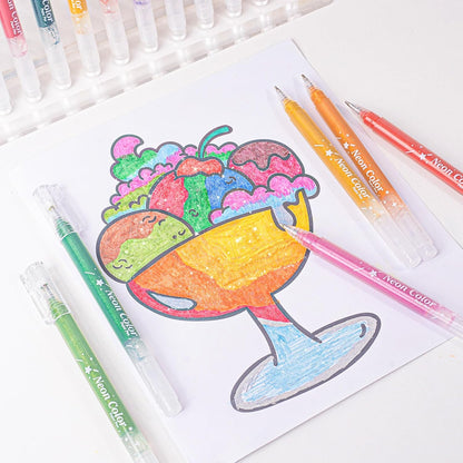 Neon Glitter Gel Pen Collection