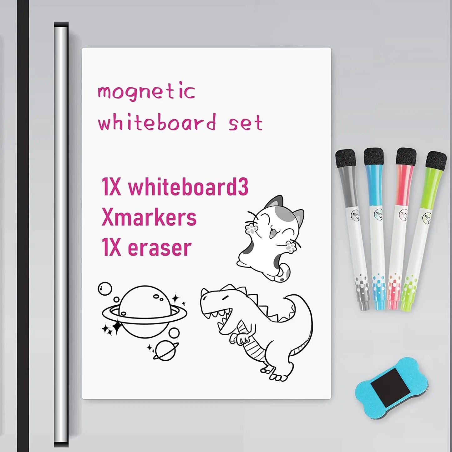 Magnetic Dry‑Erase Refrigerator Whiteboard Set