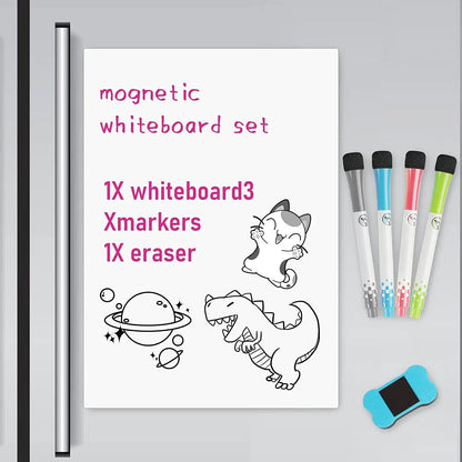 Magnetic Dry‑Erase Refrigerator Whiteboard Set
