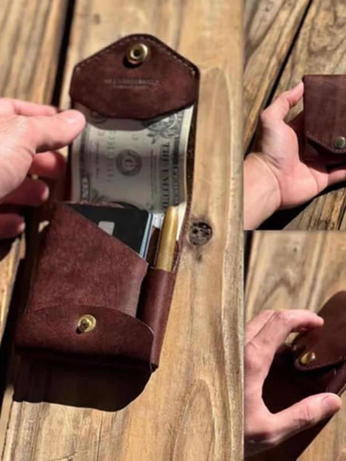 Handmade Multifunctional Compact Unisex PU Small Wallet