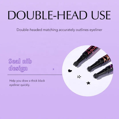 Double Head Black Stamp Eyeliner – Waterproof Liquid