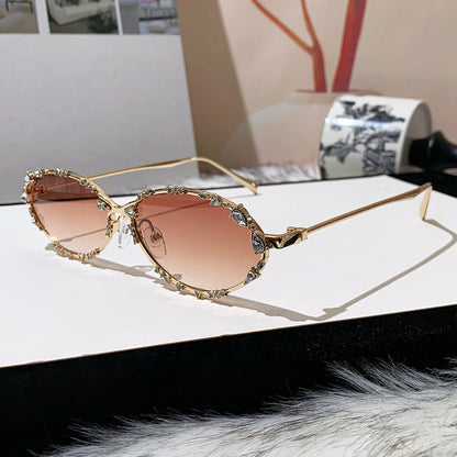 Luxury Diamond Oval Sunglasses