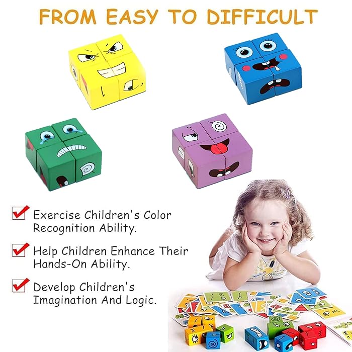 Face Changing Cube Game With Bell for Kids