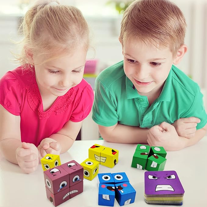 Face Changing Cube Game With Bell for Kids