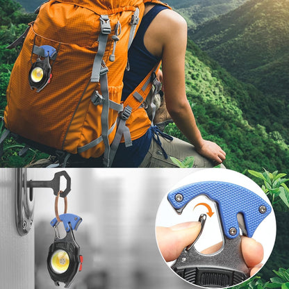 9-in-1 LED Keychain Light with Lighter, Multi Tools & USB-C Charging