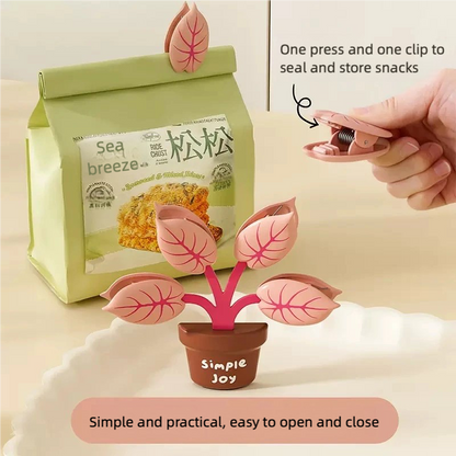 Magnetic Plant Clip Set – 5-in-1 Bag Sealer Fridge Decor