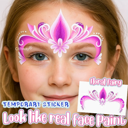 Re Useable Easy-Stick Realistic Face Paint Sticker Set