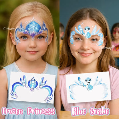 Re Useable Easy-Stick Realistic Face Paint Sticker Set