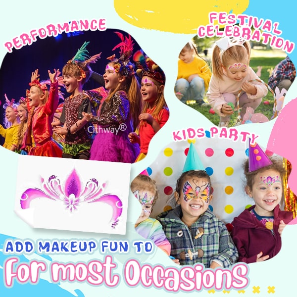 Re Useable Easy-Stick Realistic Face Paint Sticker Set