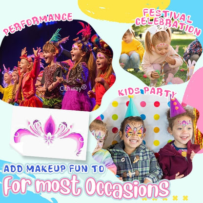 Re Useable Easy-Stick Realistic Face Paint Sticker Set