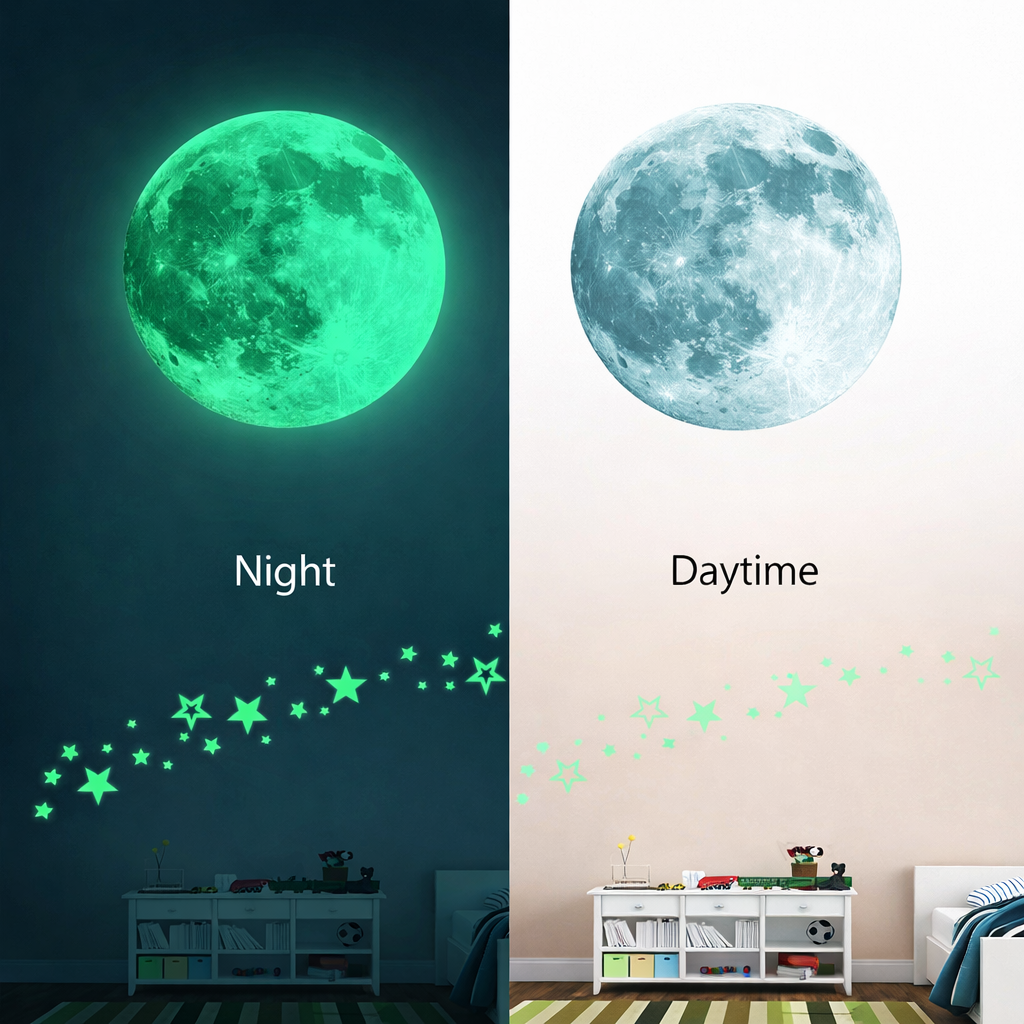 DIY Star & Moon Wall Art Stickers for Bedroom Décor