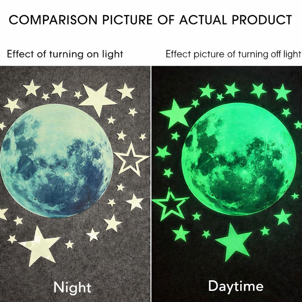 DIY Star & Moon Wall Art Stickers for Bedroom Décor