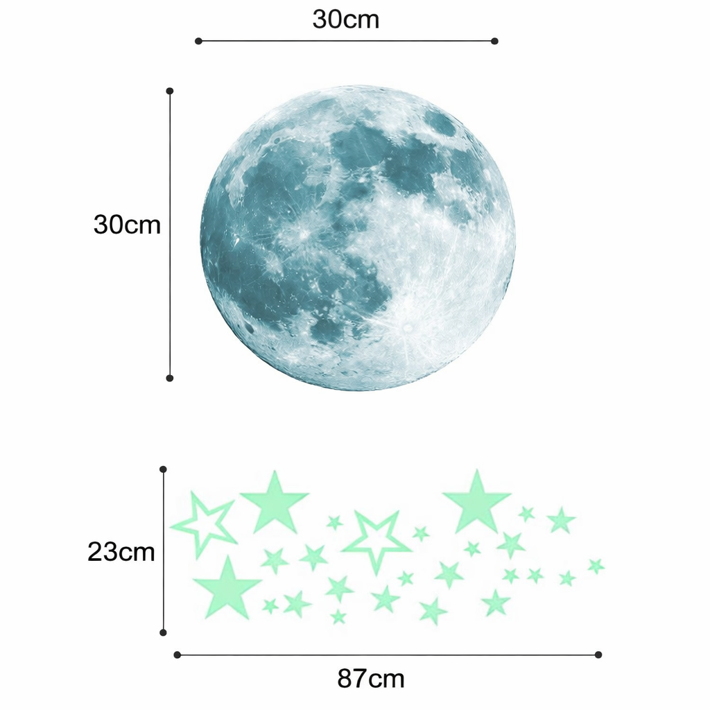 DIY Star & Moon Wall Art Stickers for Bedroom Décor