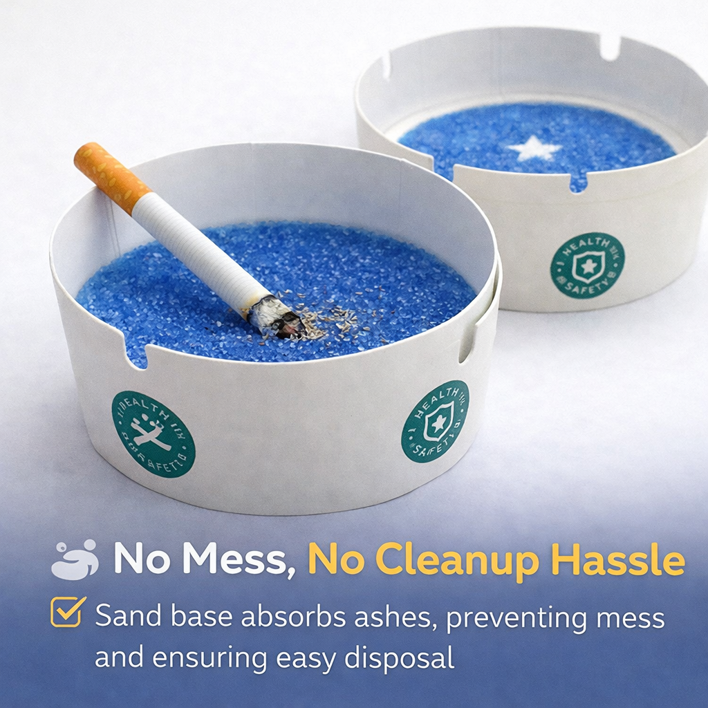 Eco-Friendly Disposable Paper Ashtray with Sand