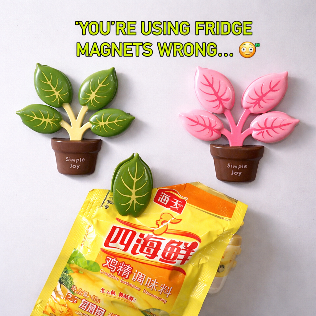 Magnetic Plant Clip Set – 5-in-1 Bag Sealer Fridge Decor