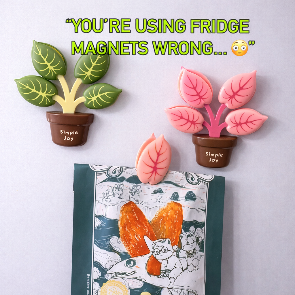 Magnetic Plant Clip Set – 5-in-1 Bag Sealer Fridge Decor