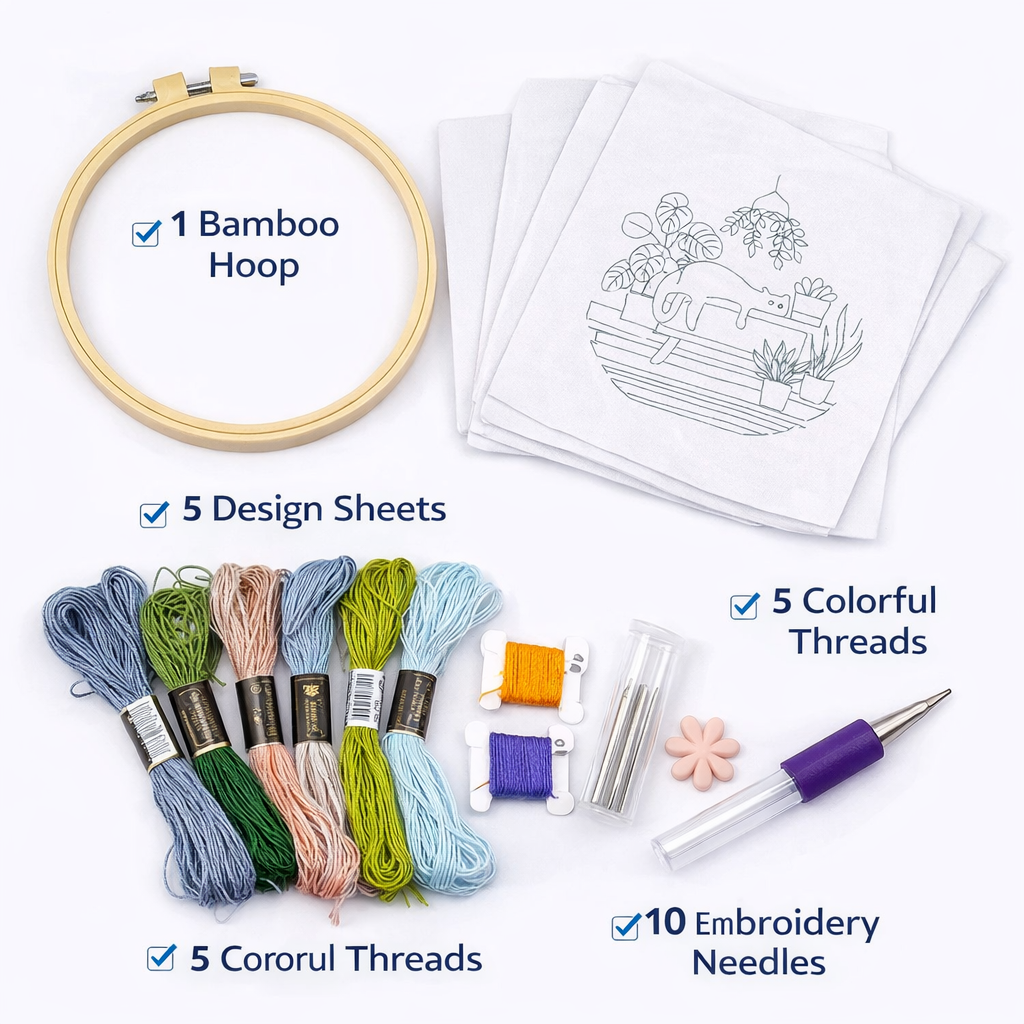 Hand Embroidery DIY Material Kit
