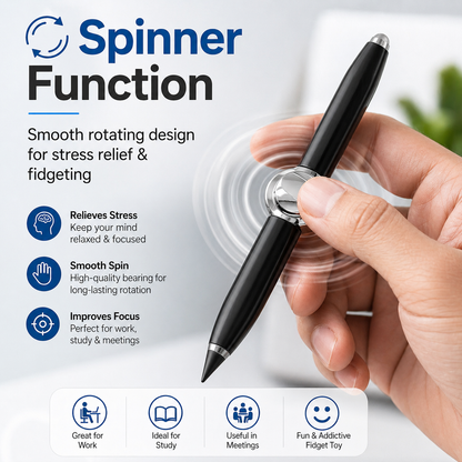 Fidget Spinner Pen – Stress Relief Rotating Ballpoint Pen for Focus & Fun