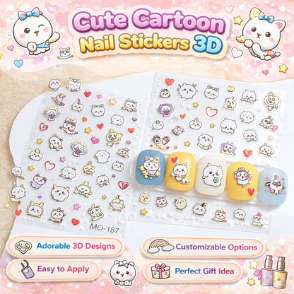 Re-Usable 3D Fancy nail stickers