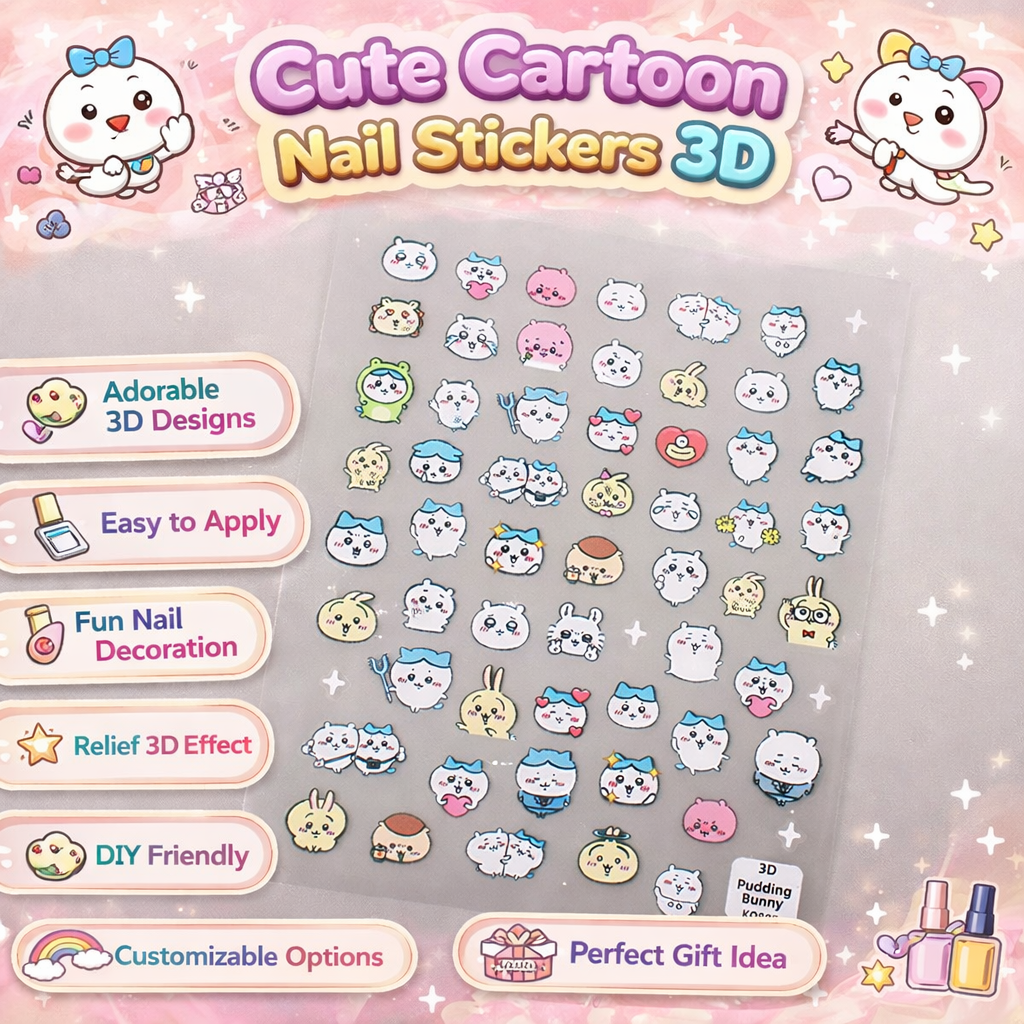 Re-Usable 3D Fancy nail stickers