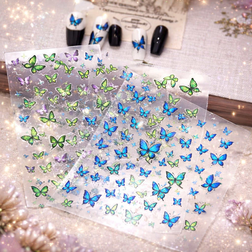Self Adhesive waterproof  Butterfly Nail Stickers