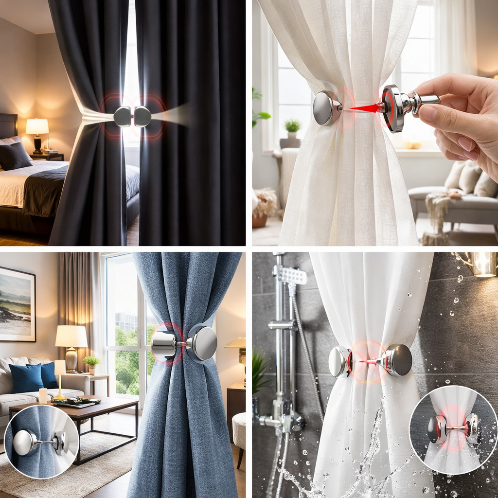 Magnetic Curtain Clips with Tacks