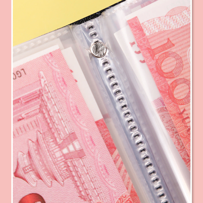 PU Leather Currency Book Budget Binder with Lock