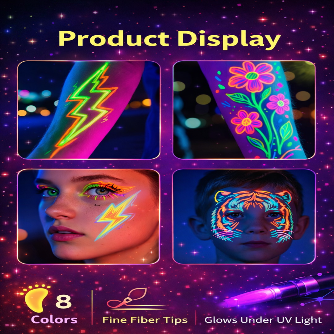 Neon UV Glow Temporary Body Art Pen