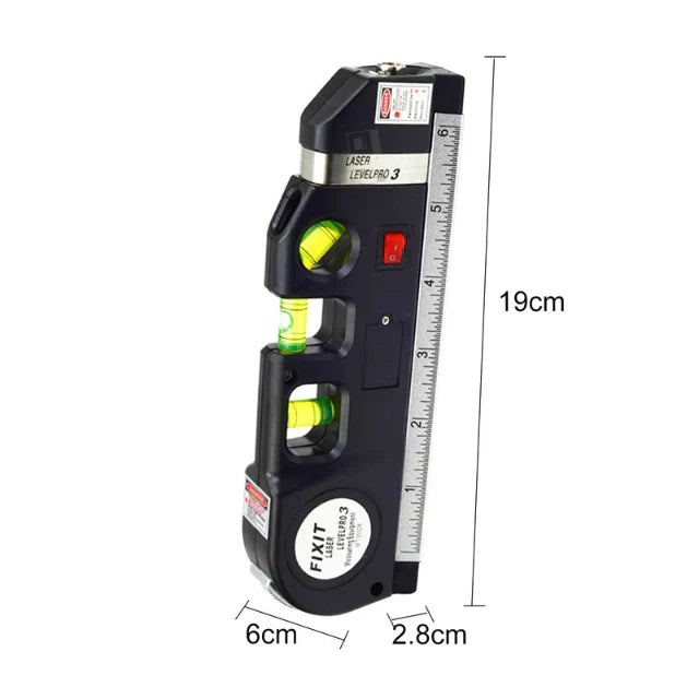 4 in 1 Fixit Laser Level Pro 3 4in1 Multi-Purpose Measuring Tool With 8 Feet Tape