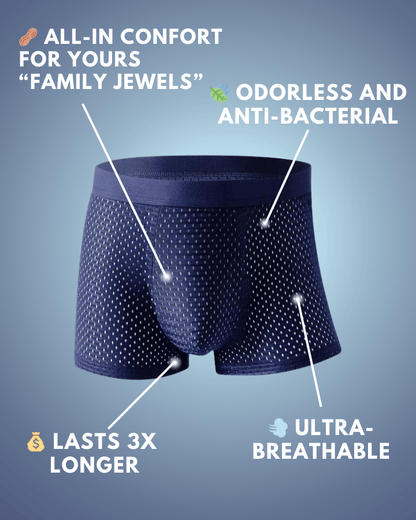 Mens Booster No Smell + Anti Bacterial Mesh Underwear