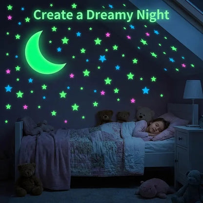 Glow Star Ceiling Stickers – Luminous Galaxy Wall Décor ✨🌙