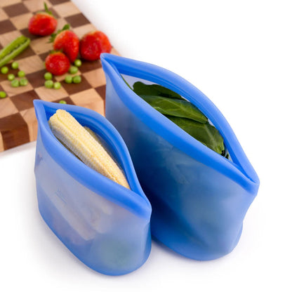 Reusable Silicone Food Storage Bags with Leak proof Airtight Seal