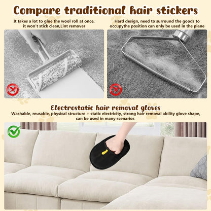 Gentle Double-Sided Grooming Gloves
