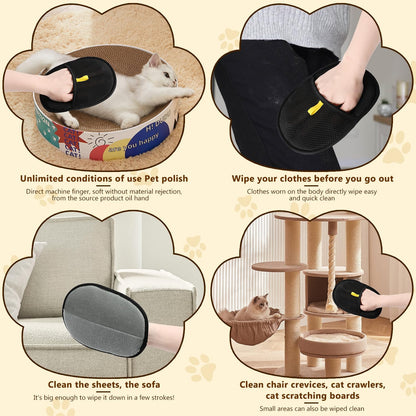 Gentle Double-Sided Grooming Gloves