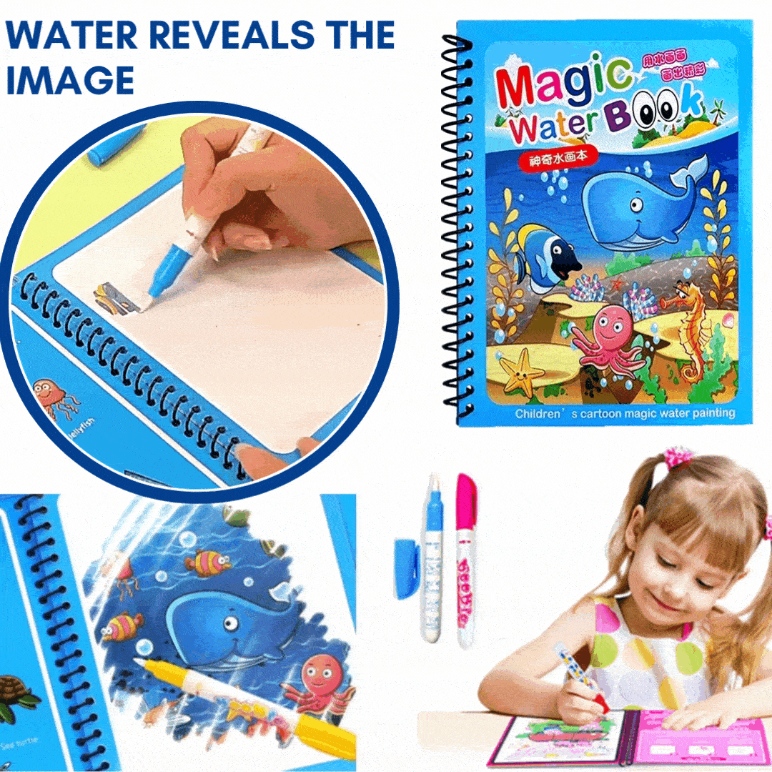 Magic Water Book Water Drawing Book – Reusable Doodle Book